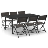 7 Piece Outdoor Dining Set Steel - Front View