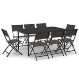 9 Piece Outdoor Dining Set Steel - Front View
