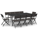 11 Piece Outdoor Dining Set Steel - Front View