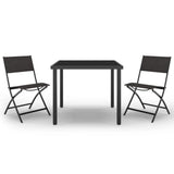 3 Piece Outdoor Dining Set Steel - Front View