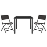 3 Piece Outdoor Dining Set Steel - Side View