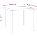 3 Piece Outdoor Dining Set Steel - Low Angle
