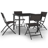 5 Piece Outdoor Dining Set Steel - Front View