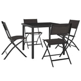 5 Piece Outdoor Dining Set Steel - Side View