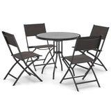 5 Piece Outdoor Dining Set Steel - Front View