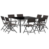 9 Piece Outdoor Dining Set Steel