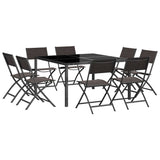 9 Piece Outdoor Dining Set Steel - Front View