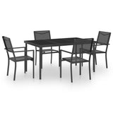 5 Piece Outdoor Dining Set Steel - Front View