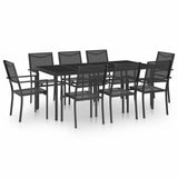 9 Piece Outdoor Dining Set Steel - Front View