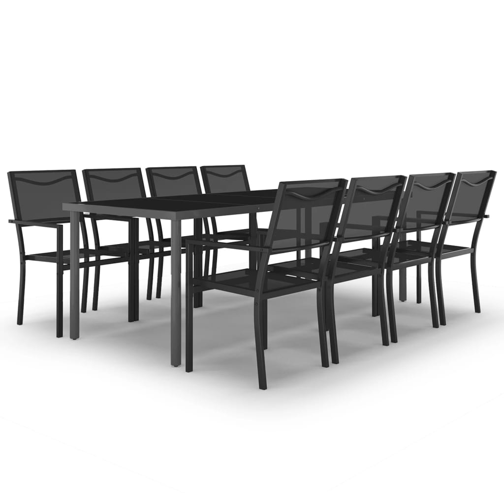 9 Piece Outdoor Dining Set Steel