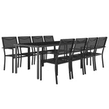 9 Piece Outdoor Dining Set Steel - Side View