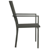 3 Piece Outdoor Dining Set Steel - Close-Up Angle