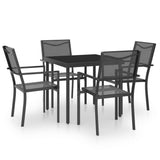 5 Piece Outdoor Dining Set Steel - Front View