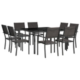 9 Piece Outdoor Dining Set Steel - Front View