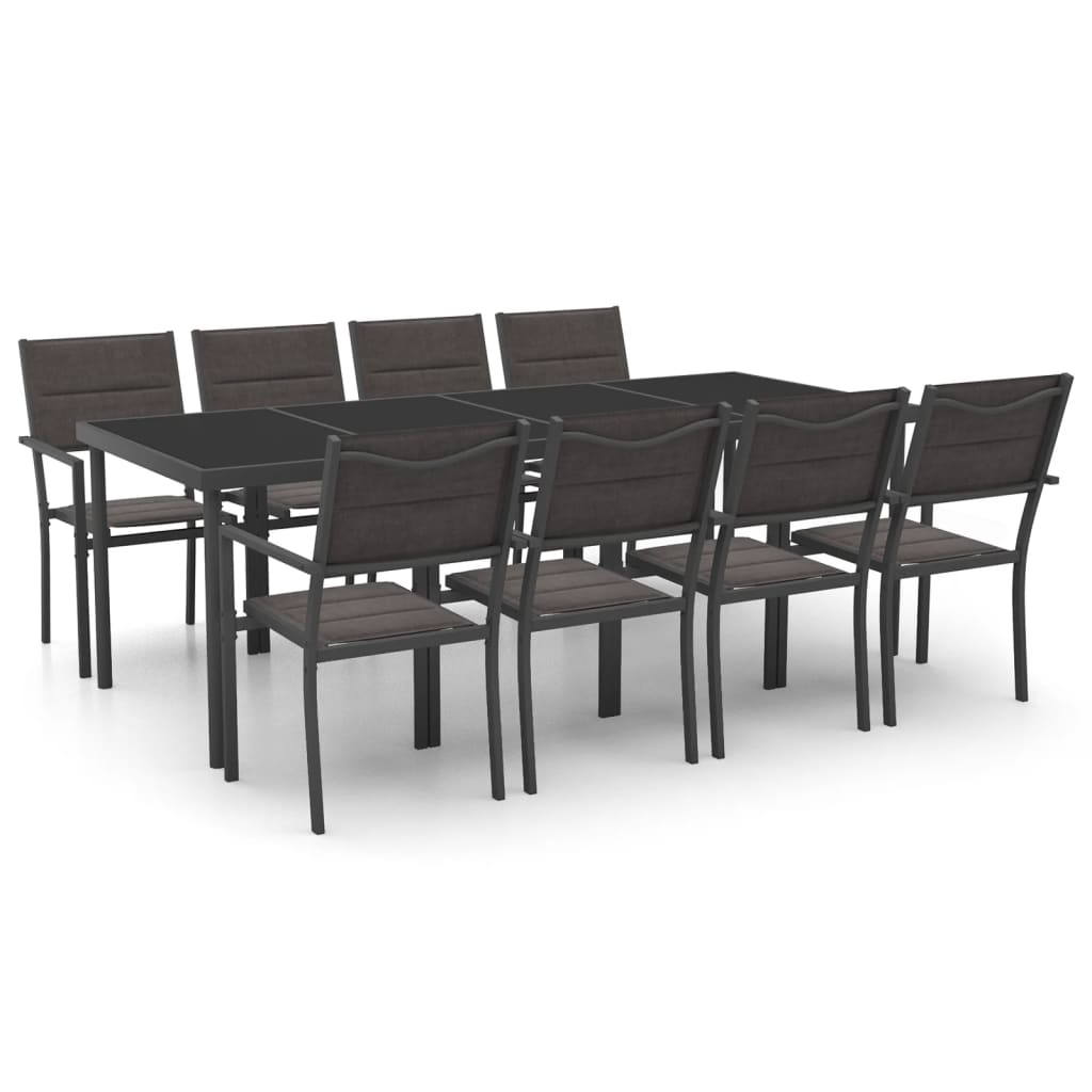 9 Piece Outdoor Dining Set Steel