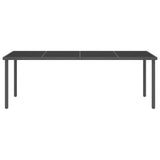 9 Piece Outdoor Dining Set Steel - Top-Down View