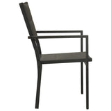 3 Piece Outdoor Dining Set Steel - Close-Up Angle