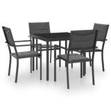 5 Piece Outdoor Dining Set Steel - Front View