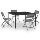 5 Piece Outdoor Dining Set Steel - Front View