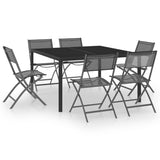7 Piece Outdoor Dining Set Steel - Front View