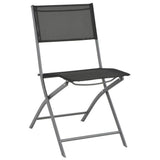 3 Piece Folding Bistro Set Steel Grey