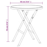 3 Piece Folding Bistro Set Steel Grey