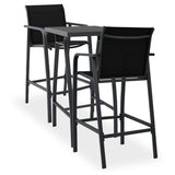 3 Piece Garden Bar Set Black (48120+48116)