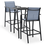 3 Piece Garden Bar Set Black and Grey (48120+48118)