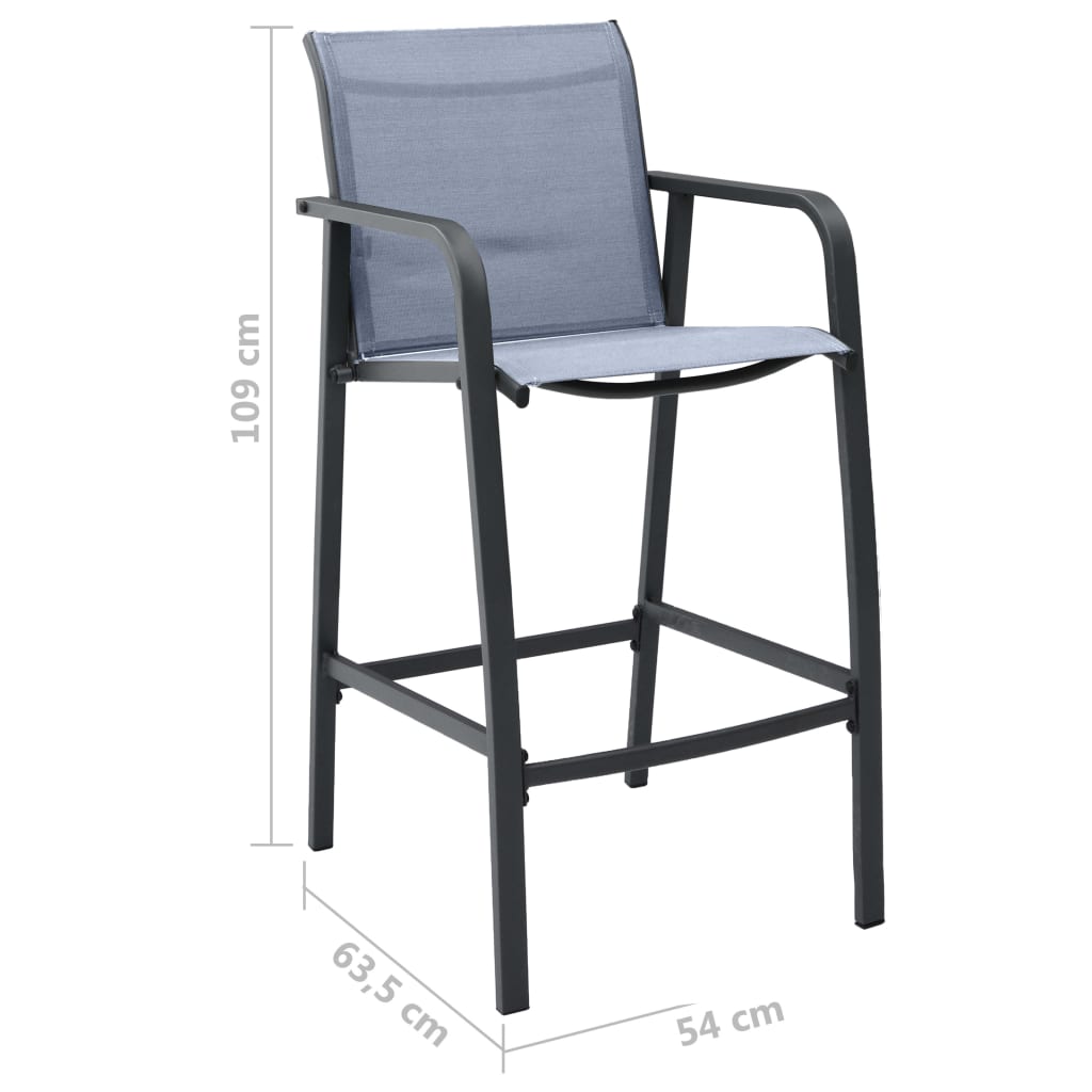 3 Piece Garden Bar Set Black and Grey (48120+48118)