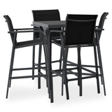 5 Piece Garden Bar Set Black (48120+48117)