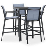 5 Piece Garden Bar Set Black and Grey (48120+48119)