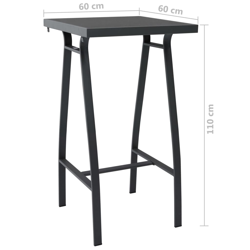 5 Piece Garden Bar Set Black and Grey (48120+48119)