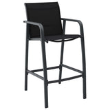 5 Piece Garden Bar Set Black - Front View