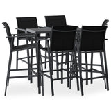 7 Piece Garden Bar Set Black