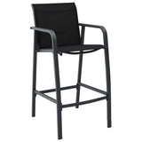 7 Piece Garden Bar Set Black