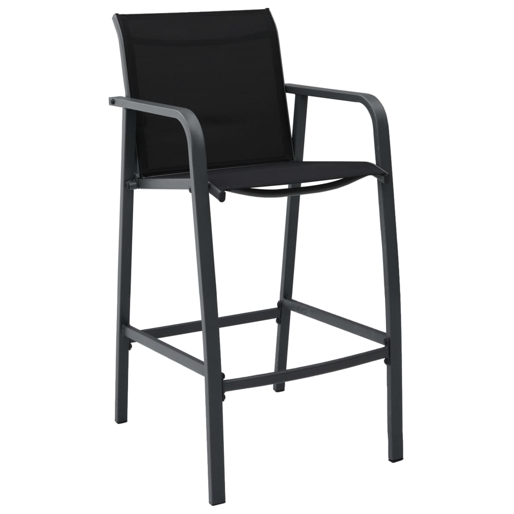 7 Piece Garden Bar Set Black