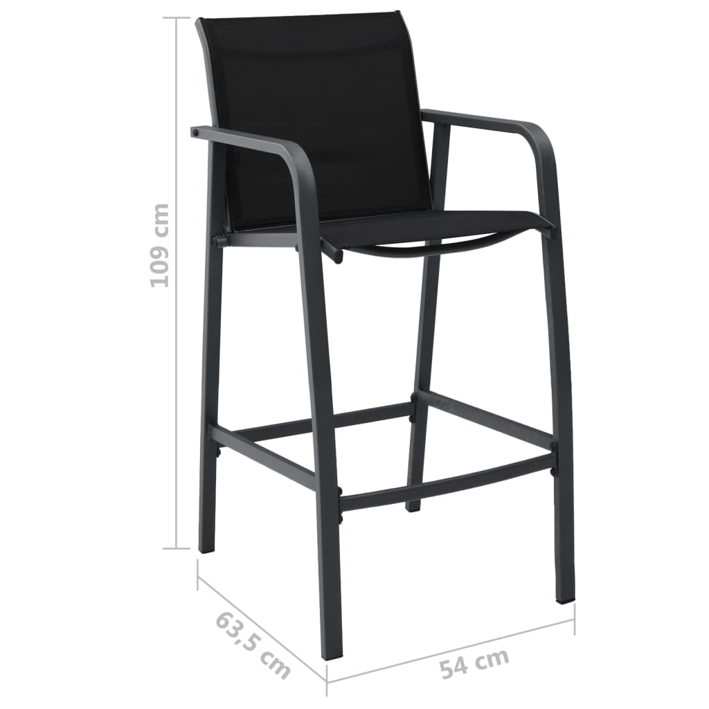 7 Piece Garden Bar Set Black