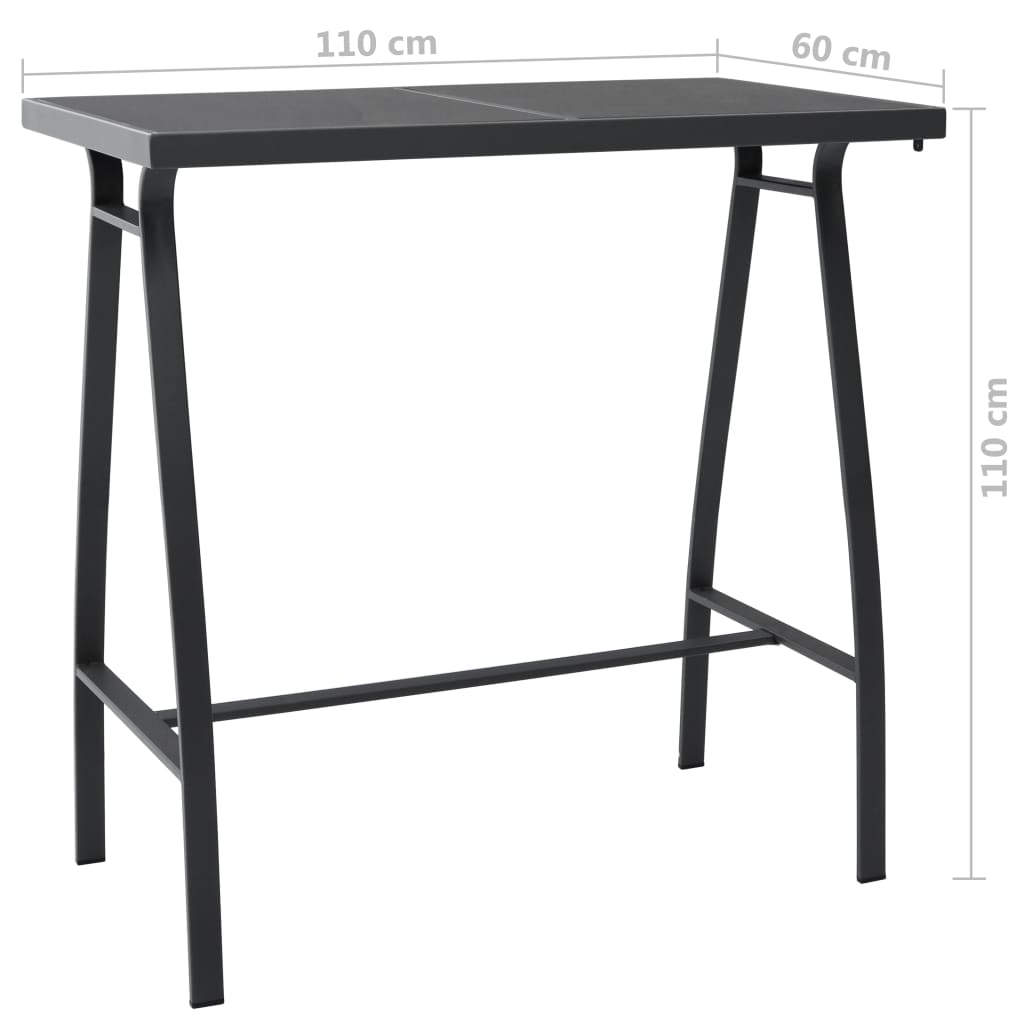 7 Piece Garden Bar Set Black