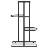 4-Floor Flower Stand 43x22x76 cm Black Metal