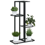 4-Floor Flower Stand 43x22x76 cm Black Metal