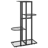 4-Floor Flower Stand 43x22x76 cm Black Metal - 45-Degree Angle
