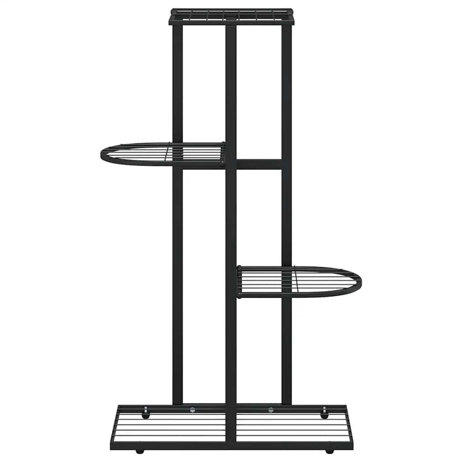 4-Floor Flower Stand 43x22x76 cm Black Metal