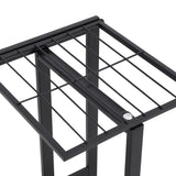 4-Floor Flower Stand 43x22x76 cm Black Metal - Rear View