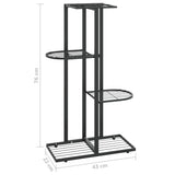 4-Floor Flower Stand 43x22x76 cm Black Metal - Close-Up Angle