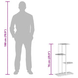 4-Floor Flower Stand 43x22x76 cm Black Metal