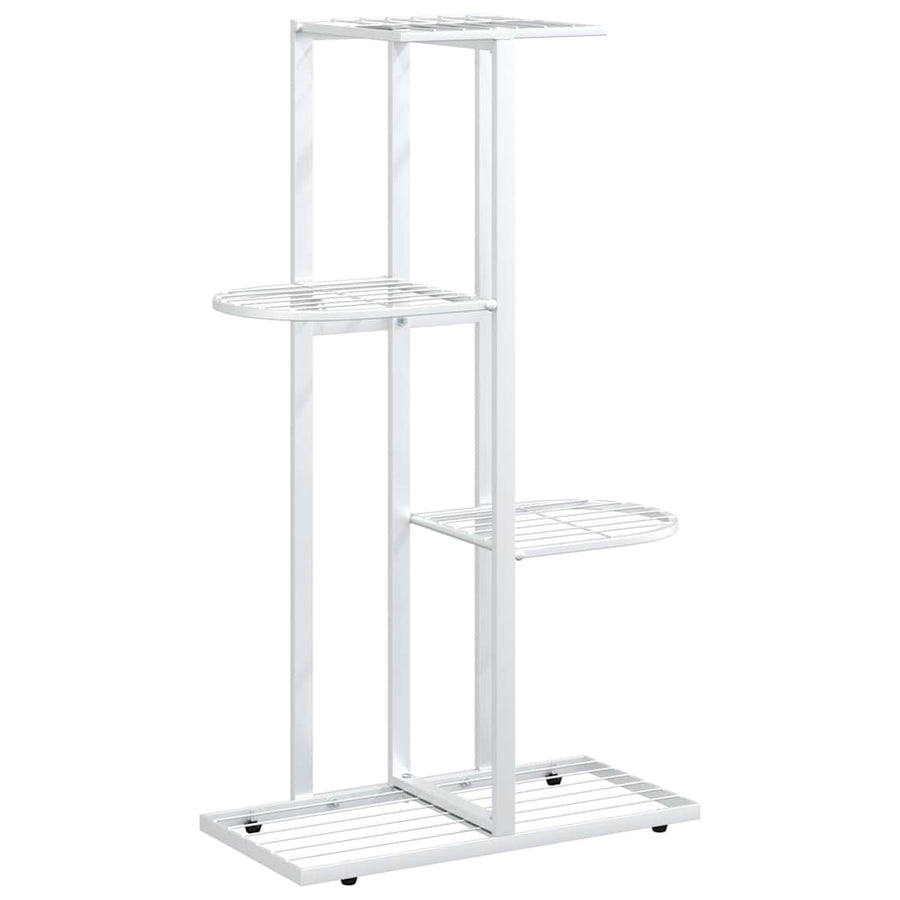 4-Floor Flower Stand 43x22x76 cm White Metal