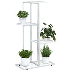 4-Floor Flower Stand 43x22x76 cm White Metal