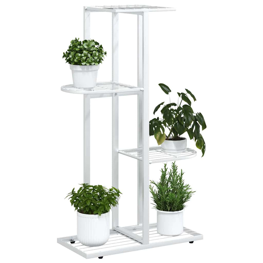 4-Floor Flower Stand 43x22x76 cm White Metal