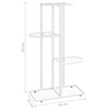 4-Floor Flower Stand 43x22x76 cm White Metal - Close-Up Angle
