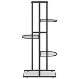 5-Floor Flower Stand 43x22x98 cm Black Metal - Side View